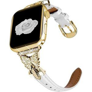 NEW Gold/White Butterfly Apple Watch Band